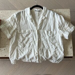 Everlane workwear linen shirt, white, small